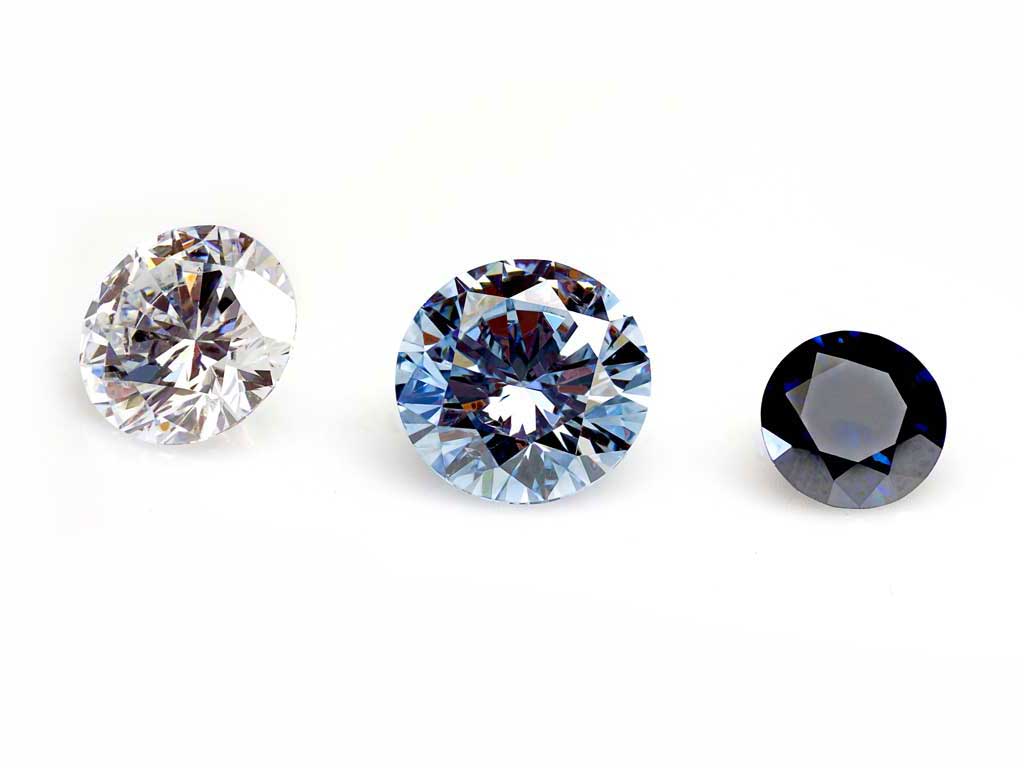 diamonds from ashes or hair are different shades of clear to blue because of boron