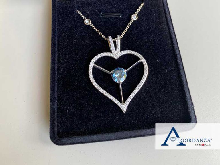 Brilliant Algordanza Memorial Diamond in Heart Pendant