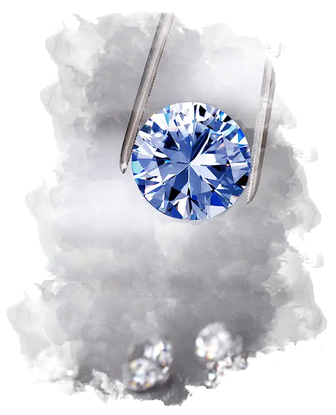 Inspection of brillant cut ash diamond