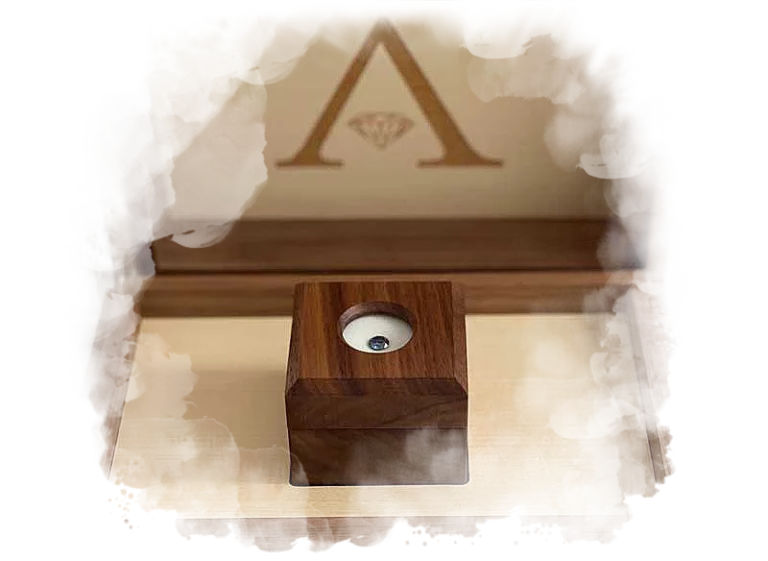 High quality oak case for displaying memorial diamonds